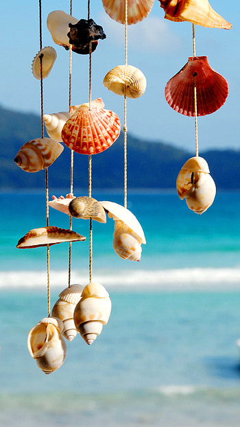 ââTAP AND GET THE APP! Art Creative Sea Sky Water Shells Blue. App ummer ... HD phone wallpaper